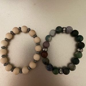 Two beaded bracelets